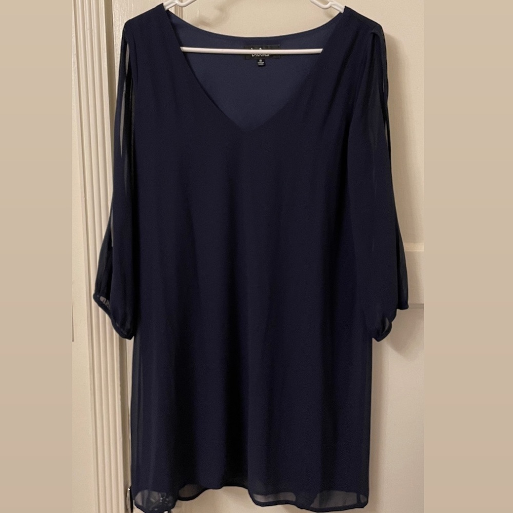 Lulu’s Shifting Dears Navy Blue Long Sleeve Dress - Picture 4 of 8